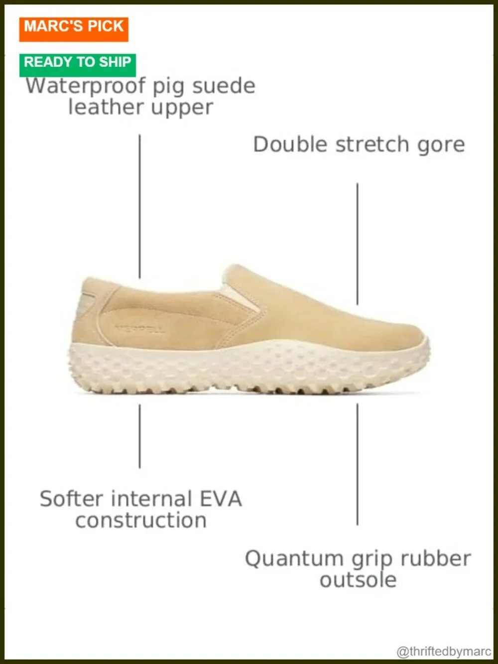 Merrell Barefoot 2 Waterproof Pig Suede Leather Wrapt Slip-On Walking Shoes
